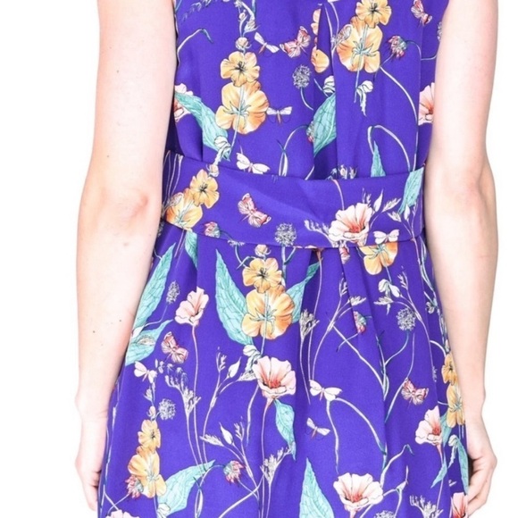Anthropologie HD in Paris Hidden Isle Floral Sleeveless Silk Dress w/ Pockets 4 - Picture 6 of 9